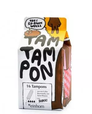 Einhorn Tampony TamTampon Super (16 szt.) - hipoalergiczne z bawełny organicznej
