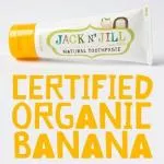 Jack n Jill Pasta do zębów dla dzieci - bananowa BIO (50 g) - bez fluoru, z organicznym ekstraktem z nagietka
