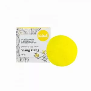Kvitok Sztywny szampon z odżywką do włosów jasnych Ylang Ylang XXL (50 g) - pięknie się pieni