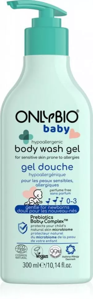 OnlyBio Hipoalergiczny płyn do mycia dzieci (300 ml) - odpowiedni dla alergików i atopików