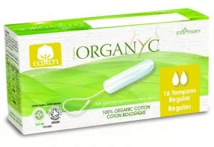 Organyc Tampony Regular (16 szt.) - 100% bawełna organiczna, 2 krople