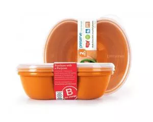 Preserve Pudełko na przekąski (2 szt.) - pomarańczowe - wykonane w 100% z tworzywa sztucznego pochodzącego z recyklingu